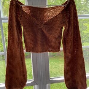 Brown Cropped Sweater